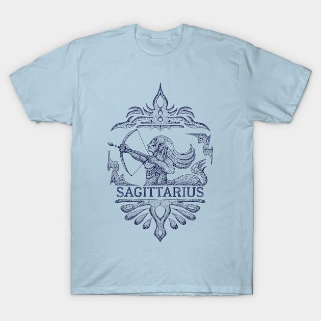 Sagittarius Zodiac Sign Vintage T-Shirt by AllWellia